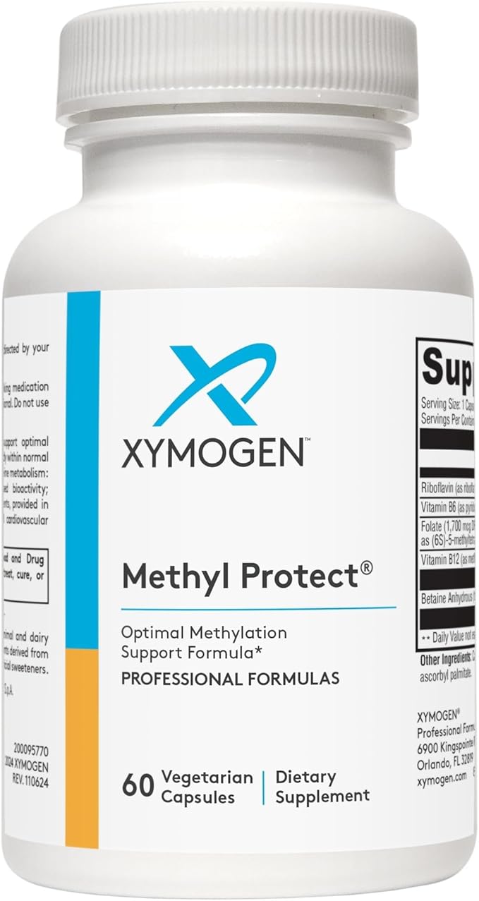 XYMOGEN Methyl Protect - 3400 mcg 5-MTHF (5-Methyltetrahydrofolate) - Cardiovascular &amp Neurological Support - Activated Vitamin B Supplement - Vegetarian &amp Gluten-Free - 60 Capsules