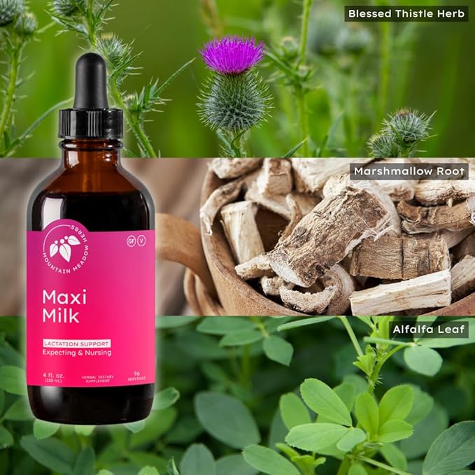 Mountain Meadow Herbs Maxi-Milk- Natural Liquid Lactation Support to Increase Breast Milk Production Quickly &amp Effectively for Breastfeeding Moms - 4 oz