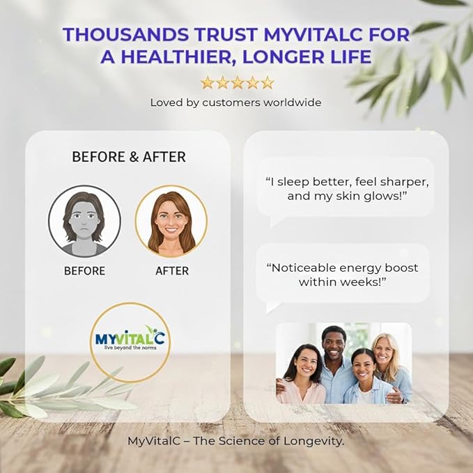 MyVitalC Organic Extra Virgin Olive Oil - Pure ESS60 Antioxidant Supplement - for Anti-Aging Oxidation Longevity Sleep More Energy - 120ML