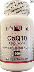 LifeLink CoQ10 | 500 mg x 60 Capsules | Heart Health Energy | Gluten Free &amp Non-GMO | Made in The USA