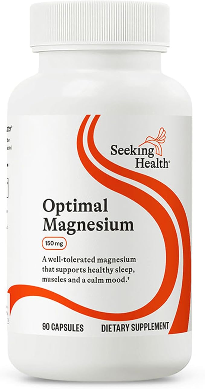 Seeking Health Optimal Magnesium - Mineral Supplement Aids Optimal Magnesium Absorption - Bioavailable Forms of Magnesium for Energy Sleep &amp Bone Health Support - 150 mg 90 Capsules