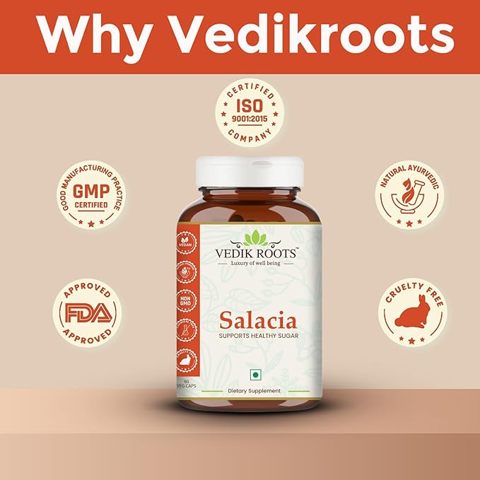 Salacia Capsules – Pure &amp Natural Herbal Supplement | Traditionally Used for Wellness &amp Balance | 60 Vegetarian Capsules