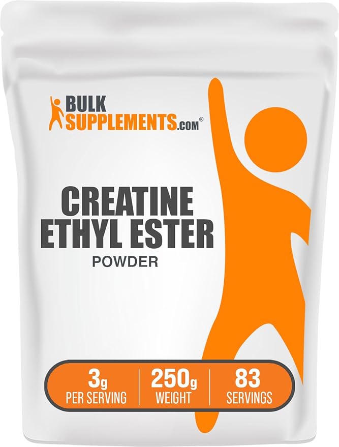 BulkSupplements.com Creatine Ethyl Ester HCl Powder - Creatine Supplement Creatine Ethyl Ester Powder - Unflavored &amp Gluten Free 3g per Serving 250g (8.8 oz) (Pack of 1)