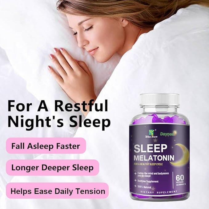 Melatonin Gummies 5mg for Sleep–Fall Asleep Faster &amp Wake Refreshed L-Theanine&ampHerbal Blend Vegan Sleep Aid Gummies for Adults 60 Count