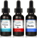 HoneyCombs Liquid Drops 1oz Each Save 10% - Alcohol-Free Oral Vitamin K1 Drops + Vitamin B6 (Pyridoxine) + Vitamin B7 (Biotin)