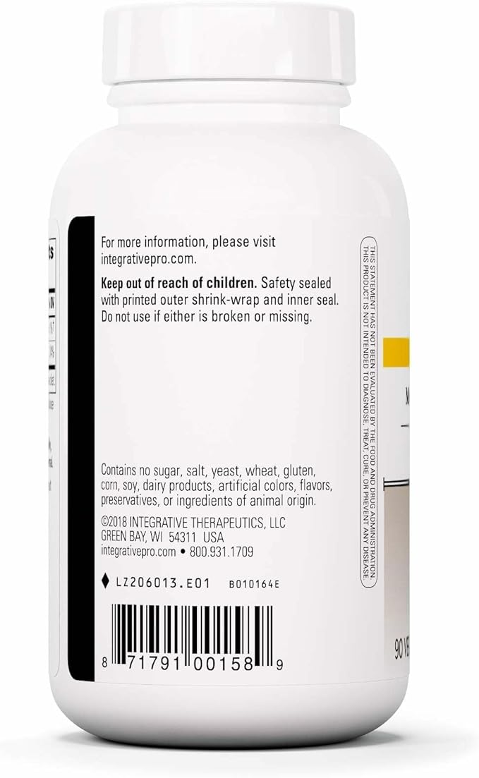 Integrative Therapeutics Magnesium Malate - Magnesium Supplement for Cellular Metabolism Support* - Supports Bone Health &amp Muscle Function* - Gluten-Free &amp Dairy-Free - 90 Capsules (90 Serving