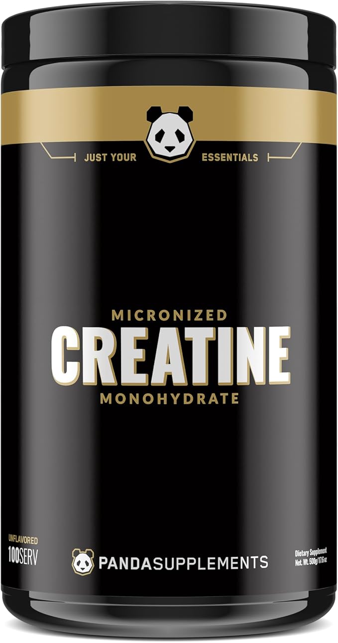 Underground Bio Labs: Panda Supps Micronized Creatine 5000mg | Pre and Post Workout Recovery Drink | Enhanced Muscle Mass Athletic Performance and Muscle Recovery - Unflavored (100 Servings)