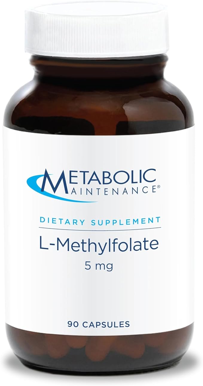 Metabolic Maintenance L-Methylfolate 5 mg - Supports a Healthy Mindset - Active Folate for Methylation Support &amp Biochemical Reactions - Highly Bioavailable - 90 Servings - 90 Capsules