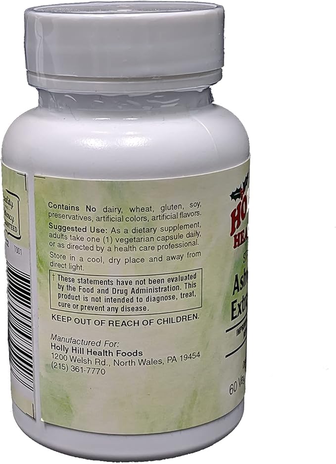 Holly Hill Health Foods Ashwagandha Extract 500mg 60 Vegetarian Capsules