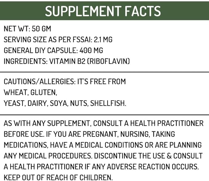 VS Vitamin B2 Riboflavin Powder 50gm