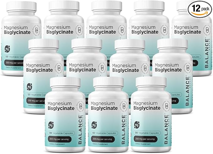 Magnesium Bisglycinate 200mg - High Absorption Chelated Magnesium Supplement - Gentle on Stomach Non-GMO Gluten-Free Supports Sleep Muscle Cramps &amp Positive Mood - 120 Vegan Capsules