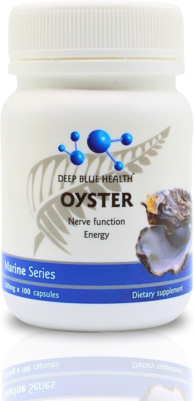 New Zealand Oyster Extract Powder - 500mg x 100 Capsules - Zinc Supplement Pills for Men and Women - Supports Immune Health Energy and Nerve Function w/ Green Lipped Mussel