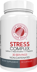 Silver Fern Stress Complex Supplement - Without Caffeine - Sleep Worry Mood &amp More - with Saffron Supplements L-Theanine Supplement &amp Myo-inositol - Natural Stress Relief Supplement (Pack