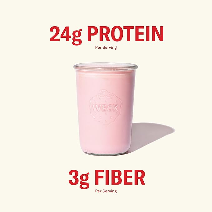Ballerina Farm Grass Fed Whey Protein Powder Creamy Chocolate + Strawberry Crème 24g Protein with Collagen Peptides Bovine Colostrum Hemp Hearts &amp Prebiotic Fiber No Added Sugar 40 Serving T