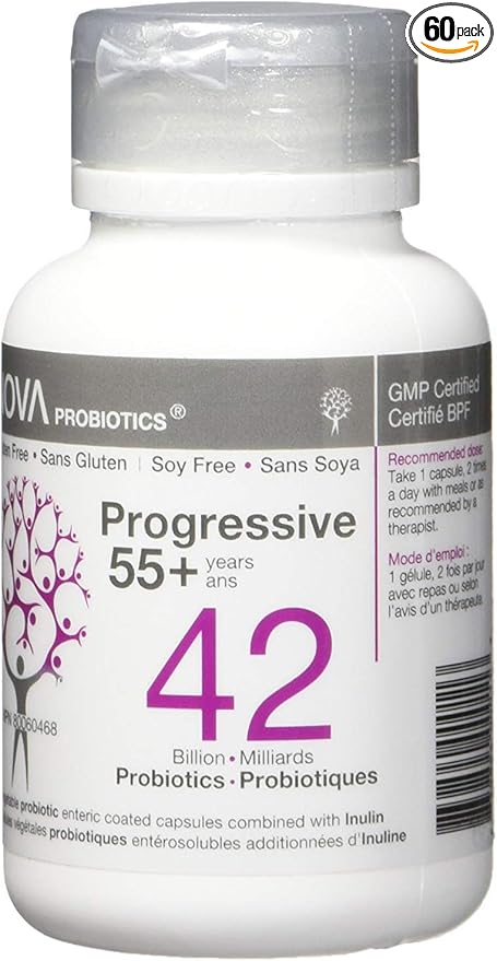 NOVA Probiotics Multi-Strain Progressive 55+ 42 Billion Probiotics per Capsule-60 VCaps