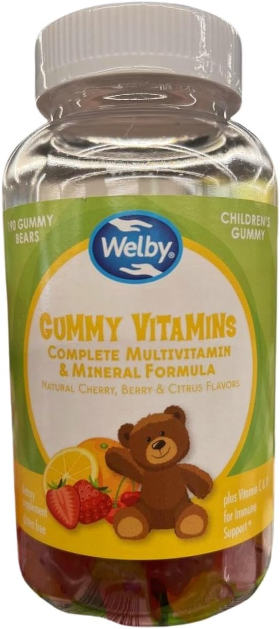 Gummy Vitamins Children's Complete Multivitamin &amp Mineral Formula Natural Cherry Berry &amp Citrus Flavors 190 Gummies Gluten Free