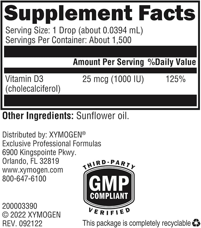 XYMOGEN D3 Liquid (1500 Servings) + OrganiX PhytoFood Greens Powder (30 Servings) - 1000 IU Liquid Vitamin D Drops with Vegetables Fruits Berries Phytonutrients Fiber Probiotics + Enzymes