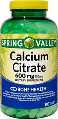Calcium Citrate 600mg 300 Tablets per Bottle Bone &amp Joint Health (Pack of 1)