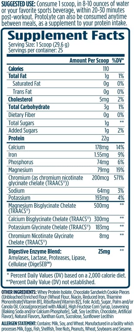 VMI Sports | ProtoLyte Whey Isolate Protein Powder | Low Calorie Whey Protein Powder for Weight Loss | Protein Powder for Muscle Gain | Digestive Enzymes | Non-GMO (Milk and Cookies 1.6 Pounds)