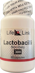 LifeLink Lactobacilli Complex | 10 Billion CFU | 60 Capsules | Microbiome Support Healthy Bowel Movements | Gluten Free &amp Non-GMO | Made in The USA