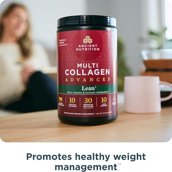 Ancient Nutrition Multi Collagen Advanced Lean Powder 25 Servings + Multi Collagen Advanced Lean Capsules 90 Count