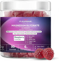 Magnesium Glycinate Gummies 6G | Wellness | Vegan Halal Sugar-Free Gluten-Free Non-GMO | High Absorption | Women &amp Men | Raspberry Flavor 90 Count
