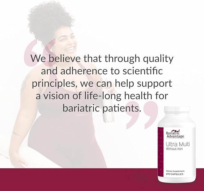 Bariatric Advantage Ultra Multi Without Iron - High Potency Multivitamin - for Bariatric Surgery Patients - Bariatric Multivitamin Capsule - with Calcium Vitamin C &amp More - 270 Capsules
