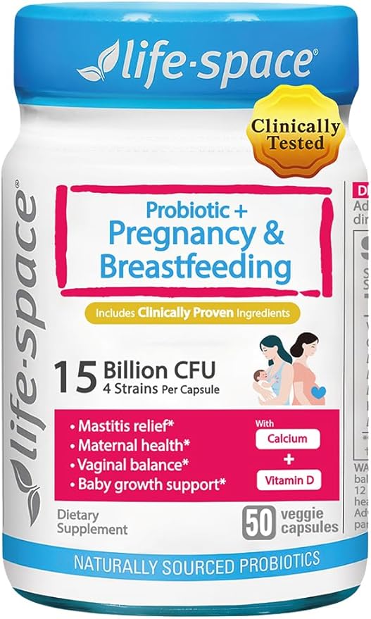 Life-Space Probiotic for Pregnancy &amp Breastfeeding 3 in 1 Probiotic for Women Clinically Proven for Mom's Breast Gut &amp Vaginal Health Baby Growth Support 15 Billion CFU &amp 4 Strains 5