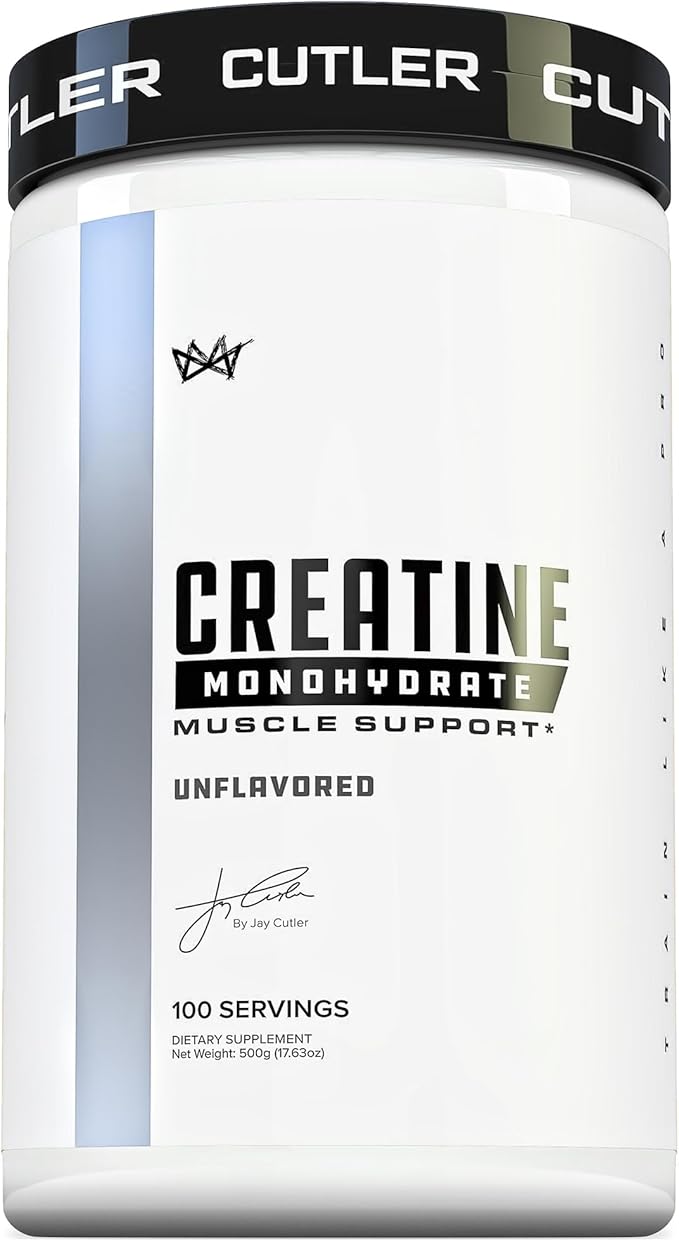Cutler Nutrition Pure Creatine Monohydrate - 5g Per Serving - Premium Muscle Builder Enhances Strength Performance &amp Recovery - Unflavored for Easy Mixing (100 Servings)