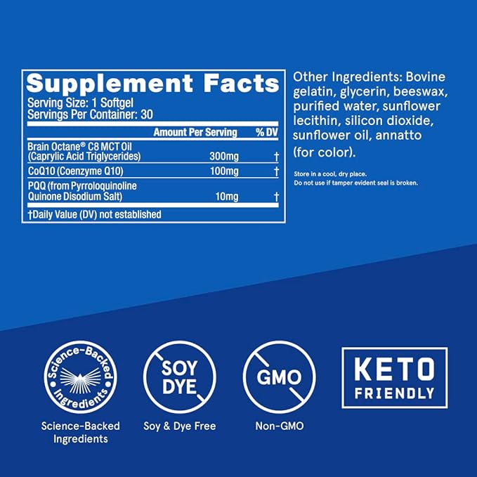 Bulletproof CoQ10 Energy Softgel 30 Count Supplement to Power Your Brain &amp Body