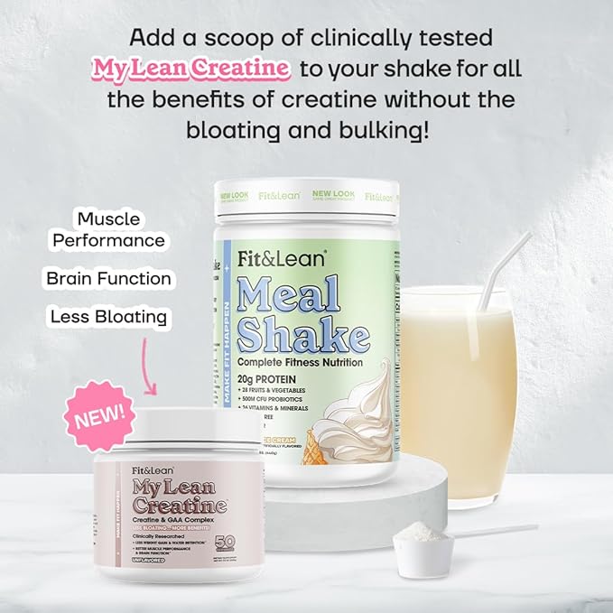 Fit &amp Lean Meal Shake Fat Burning Meal Replacement Protein Fiber Probiotics Vanilla 1lb 10 Servings Per Container