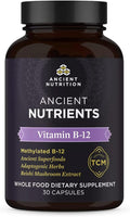 Ancient Nutrition Vitamin B12 Supplement Supports Energy Metabolism and Nervous System Health Adaptogenic Herbs Enzyme Activated Paleo &amp Keto Friendly 30 Capsules