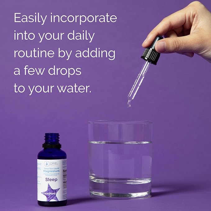Oriel Liquid Magnesium Drops for Sleep Rapid Absorption Free Ion Magnesium Minerals and 78 Trace Elements Supports Natural and Deep Sleep Relaxation and Calm 30 ml 30-Day Supply
