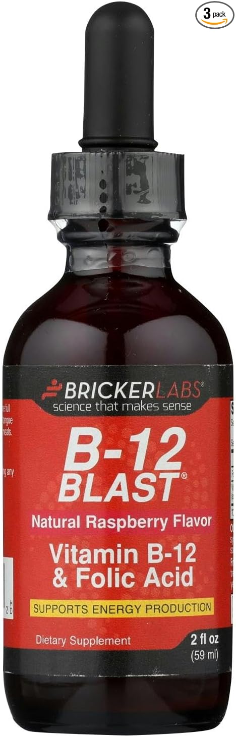 BRicker Labs B-12 Blast Sublingual Liquid 2 oz (Pack of 3)