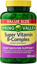 Vitamin B Complex – Super B Complex Vitamins B12 VIT B Complex with Thiamine Biotin Folate Pantothenic Acid – Energy and Metabolism Support 500 Count + UB Store Sticker (Pack of 1)