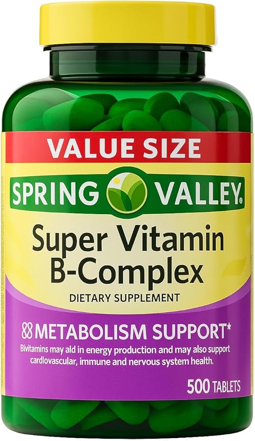 Vitamin B Complex – Super B Complex Vitamins B12 VIT B Complex with Thiamine Biotin Folate Pantothenic Acid – Energy and Metabolism Support 500 Count + UB Store Sticker (Pack of 1)