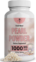 Pearl Powder Supplement for Skin Health - Anti-Aging Antioxidant &amp Collagen Production - Healthy Eyes Hair &amp Nails Supports Immunity Mood and Sleep - With Calcium &amp Amino Acids 120 cap