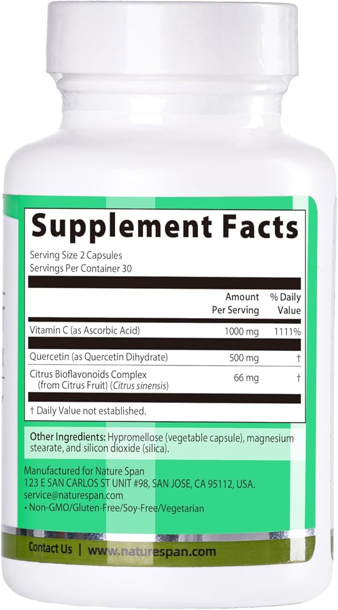 Quercetin Vitamin C Complex-Promotes Lung Health and Respiratory Circulation60 Capsules