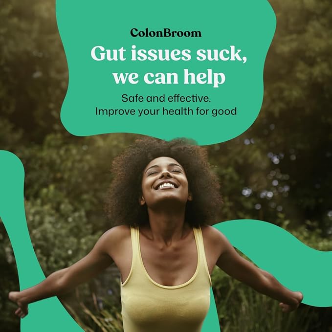 ColonBroom Psyllium Husk Powder - Colon Cleanse for Bloating Relief &amp Gut Health - Fiber Powder Drink - Easy to Mix - Vegan Gluten Free Non-GMO - Strawberry &amp Tropical Fruits (2 Pack)