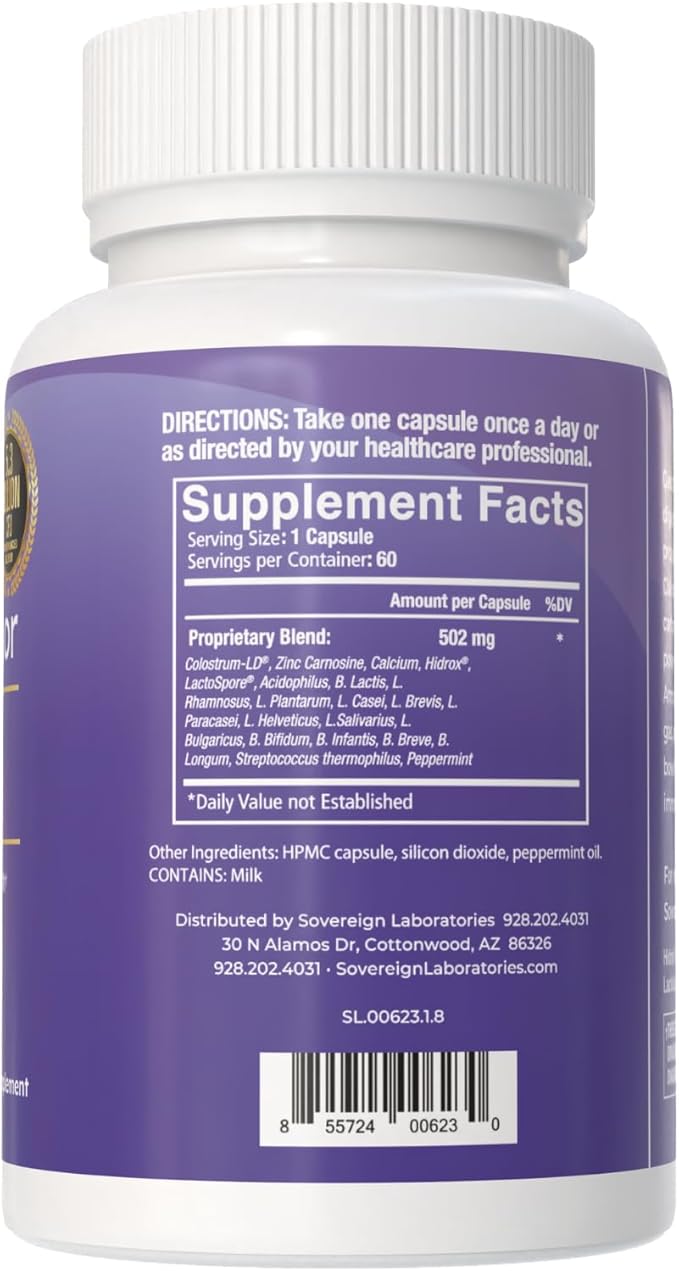 Stomach Armor - Shelf Stable Pre and Probiotic - Liposomal Colostrum-LD Enhanced. Beneficial Stains Colonize and Promote Gut Health Designed for Adult Women and Men