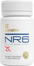 Xtendlife NR6 NAD+ Supplement for Anti-Aging Cell Regeneration Focus and Energy - with Resveratrol and Nicotinamide Riboside - 30 Day Supply