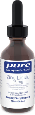 Pure Encapsulations Zinc Liquid 15 mg | Zinc Gluconate Hypoallergenic Supplement for Immune Support | 4 fl. oz.