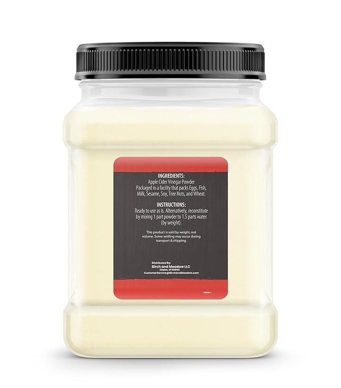 Birch &amp Meadow Apple Cider Vinegar Powder 1.9 lbs Cooking &amp Baking Dry Vinegar Tangy Flavor