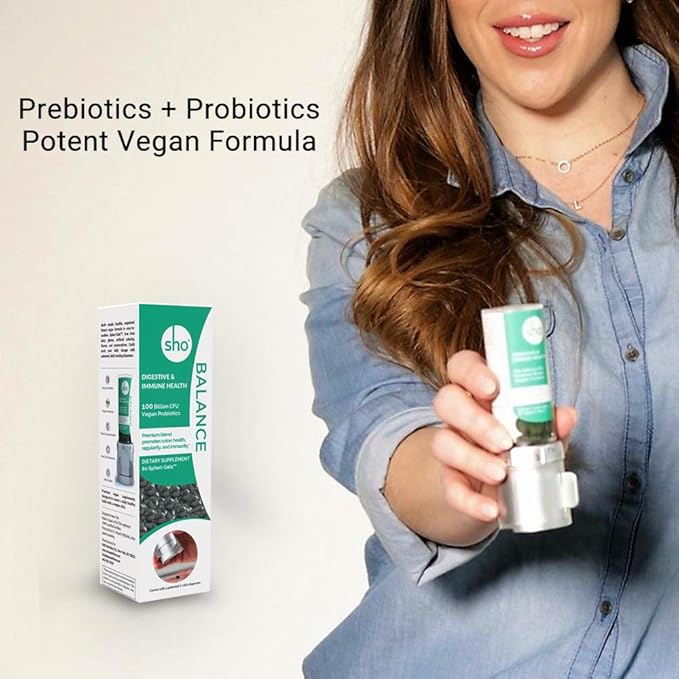 SHO Balance Prebiotics &amp Probiotics Bundle Energy+ Matcha Extract &amp Vitamin B Complex Supplements