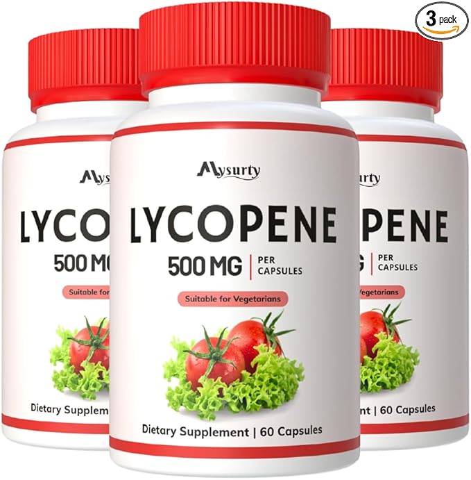 Lycopene | Lycopene Supplements for Men | Lycopene 500mg | lycopene Supplement |Capsules for Men &amp Women - 60 Capsules (Pack 3)