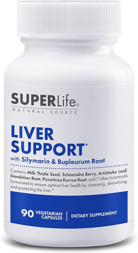 Liver Support - with Milk Thistle Extract (Silymarin) Bupleurum Turmeric Artichoke &amp Dandelion Root | Promotes Detox &amp Cleanse to Support Optimal Liver Function &amp Health | Supplement -