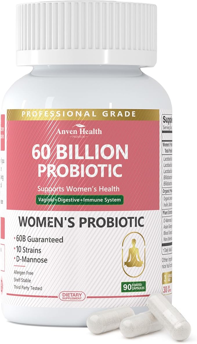 Women’s Total Probiotic Bundle – 60B Daily Probiotics for Gut &amp Immune Health + Menopause Support with Herbal Blend &amp Vitamins