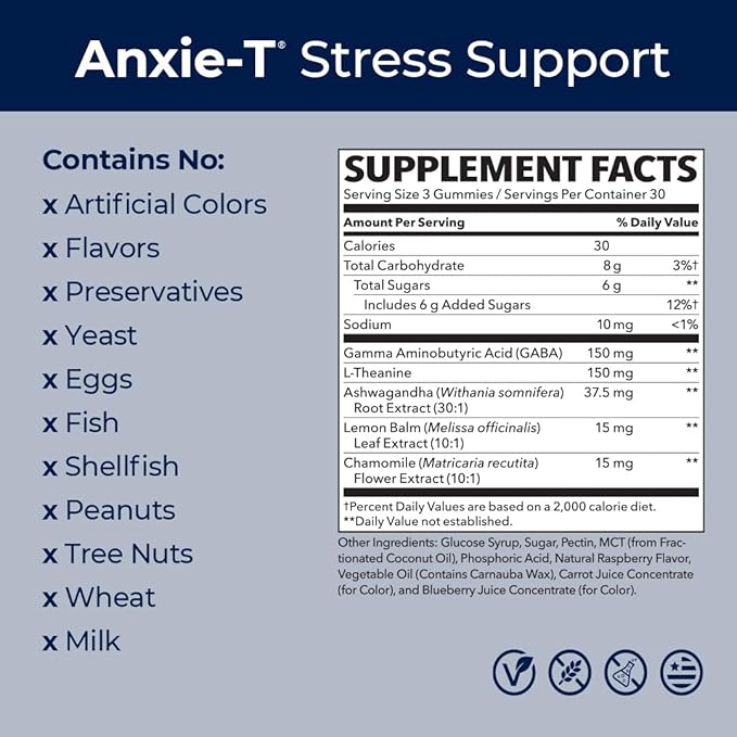 LifeSeasons Anxie-T Stress Relief Gummies &amp Magnesium Glycinate 350mg Capsules – Supplements to Support Stress Relief Sleep Mood Heart Health Muscles &amp Metabolism – 90 Gummies &amp 120 Ca