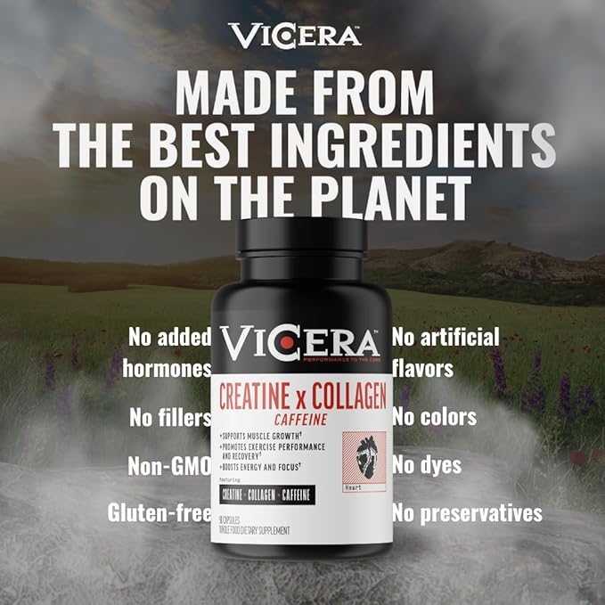 Creatine x Collagen x Caffeine Capsules HCl Creatine Workout Supplement with 100 mg Plant Based Caffeine from Coffee Berry Gluten Free Non GMO 90 Capsules