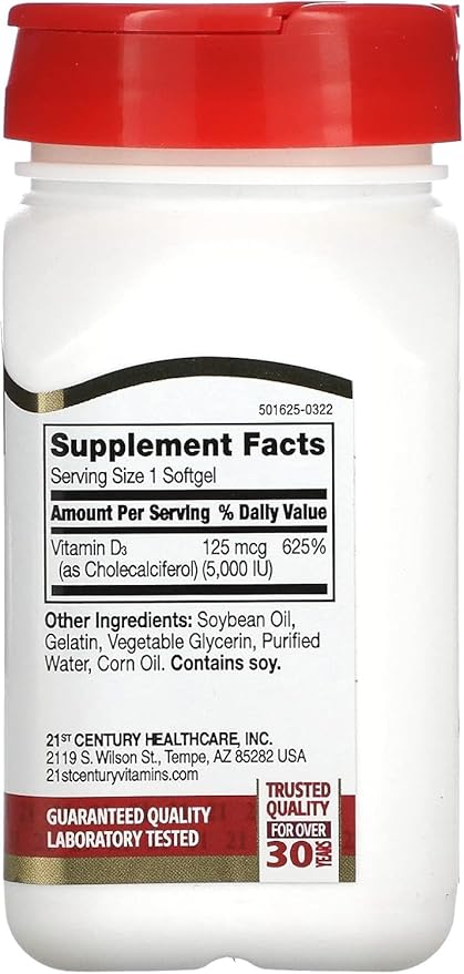 21st Century D3-5000 IU Tablets Maximum Strength Tablets - 110 ct Pack of 2